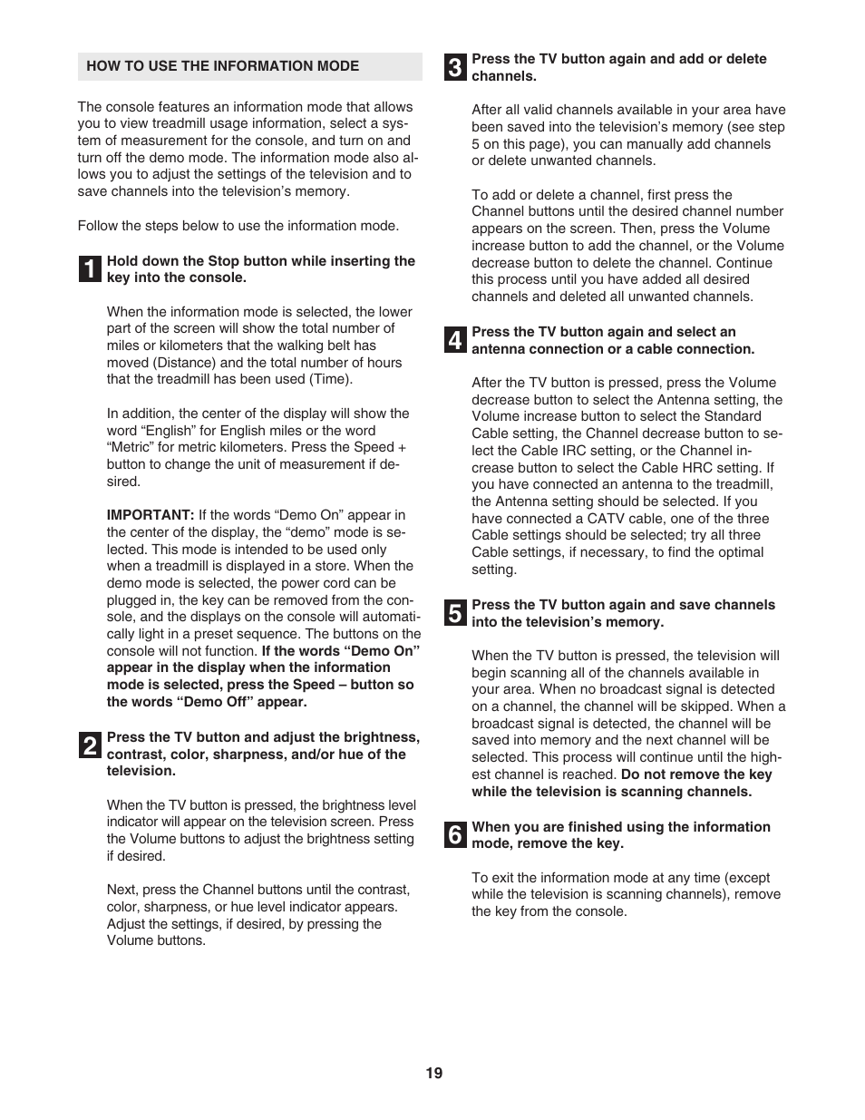 Epic Fitness Epic VIEW 550 ECTL09706.1 User Manual | Page 19 / 30