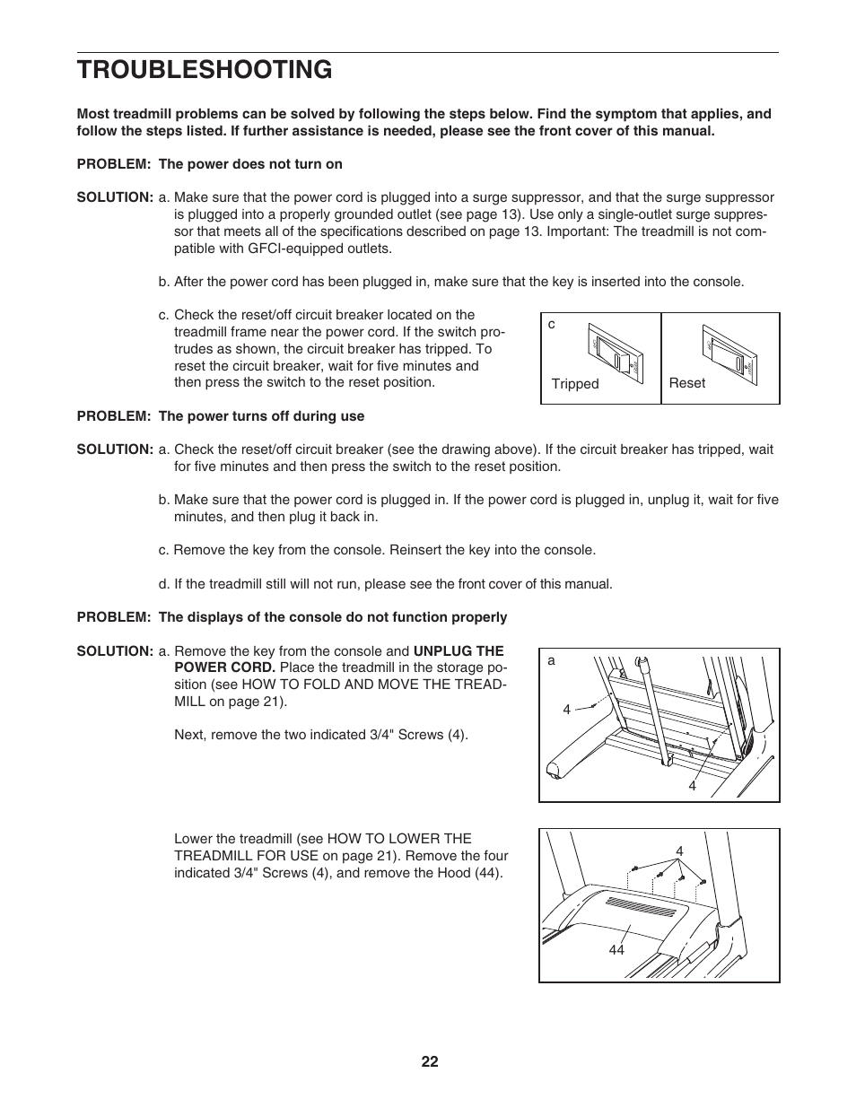 Troubleshooting | Epic Fitness Epic VIEW 550 ECTL09706.1 User Manual | Page 22 / 30