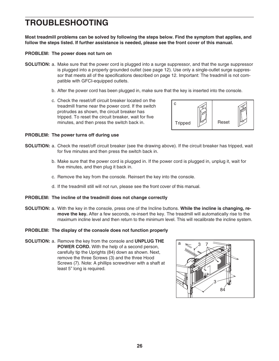 Troubleshooting | Epic Fitness EPTL09106.0 User Manual | Page 26 / 34