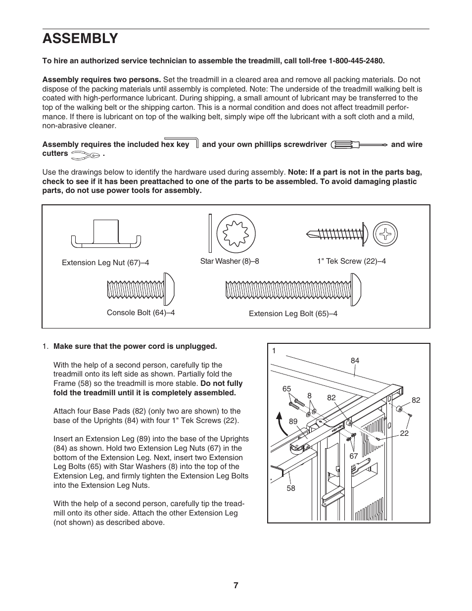 Assembly | Epic Fitness EPTL09106.0 User Manual | Page 7 / 34