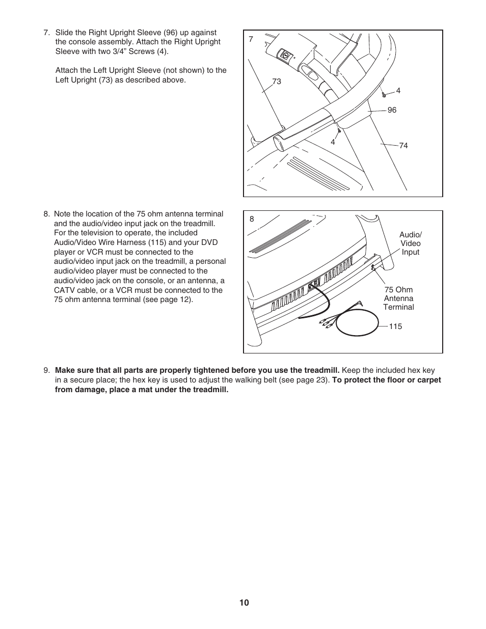 Epic Fitness VIEW 550 EPTL09706.1 User Manual | Page 10 / 30