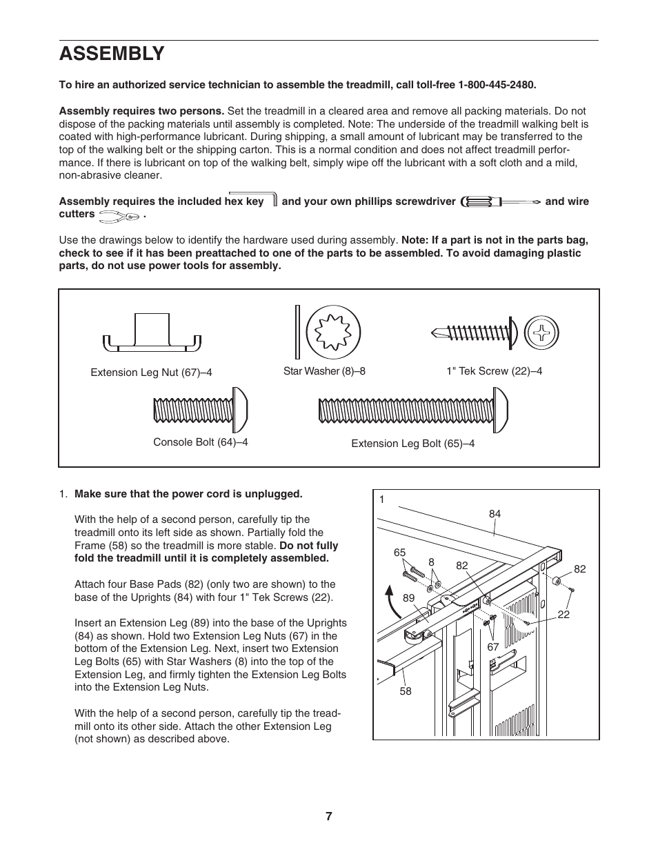 Assembly | Epic Fitness EPTL09106.2 User Manual | Page 7 / 34