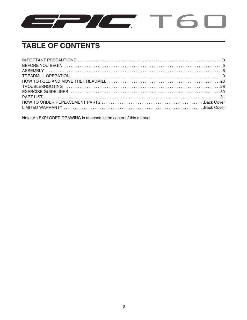 Epic Fitness ECTL81804.2 User Manual | Page 2 / 34