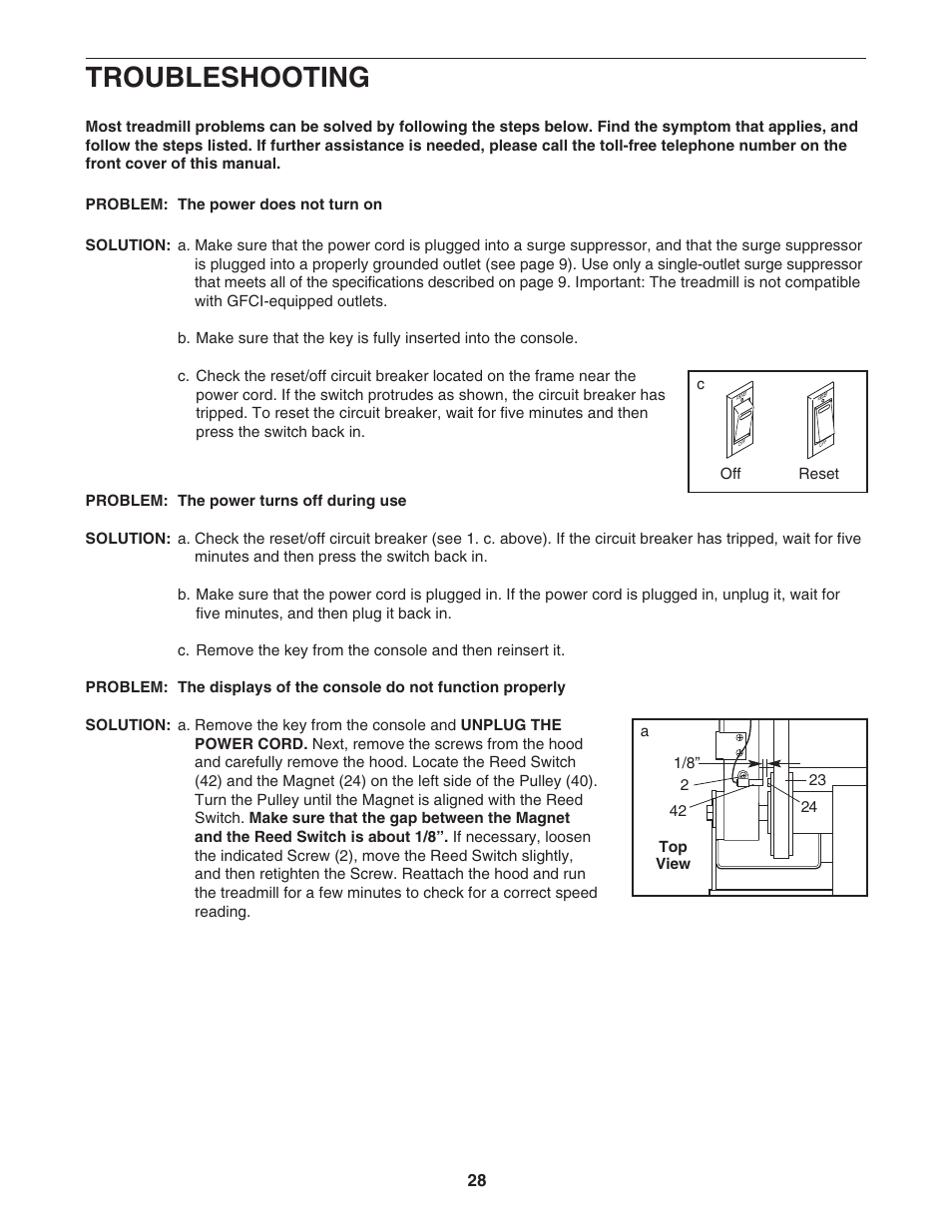 Troubleshooting | Epic Fitness ECTL81804.2 User Manual | Page 28 / 34