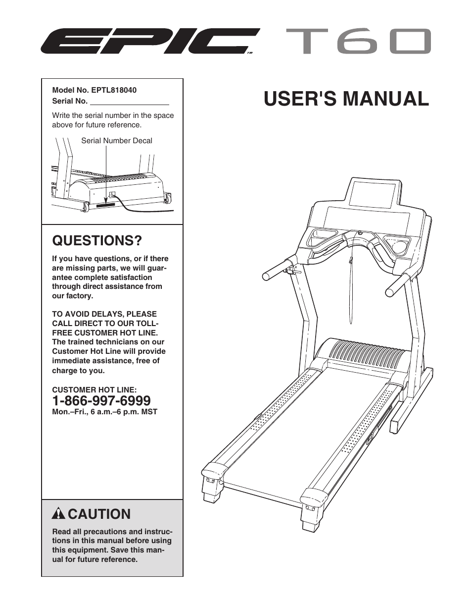 Epic Fitness EPTL818040 User Manual | 34 pages