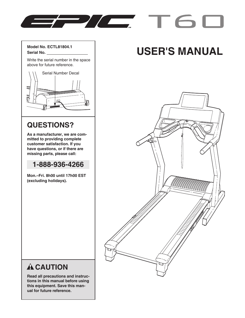 Epic Fitness ECTL81804.1 User Manual | 34 pages