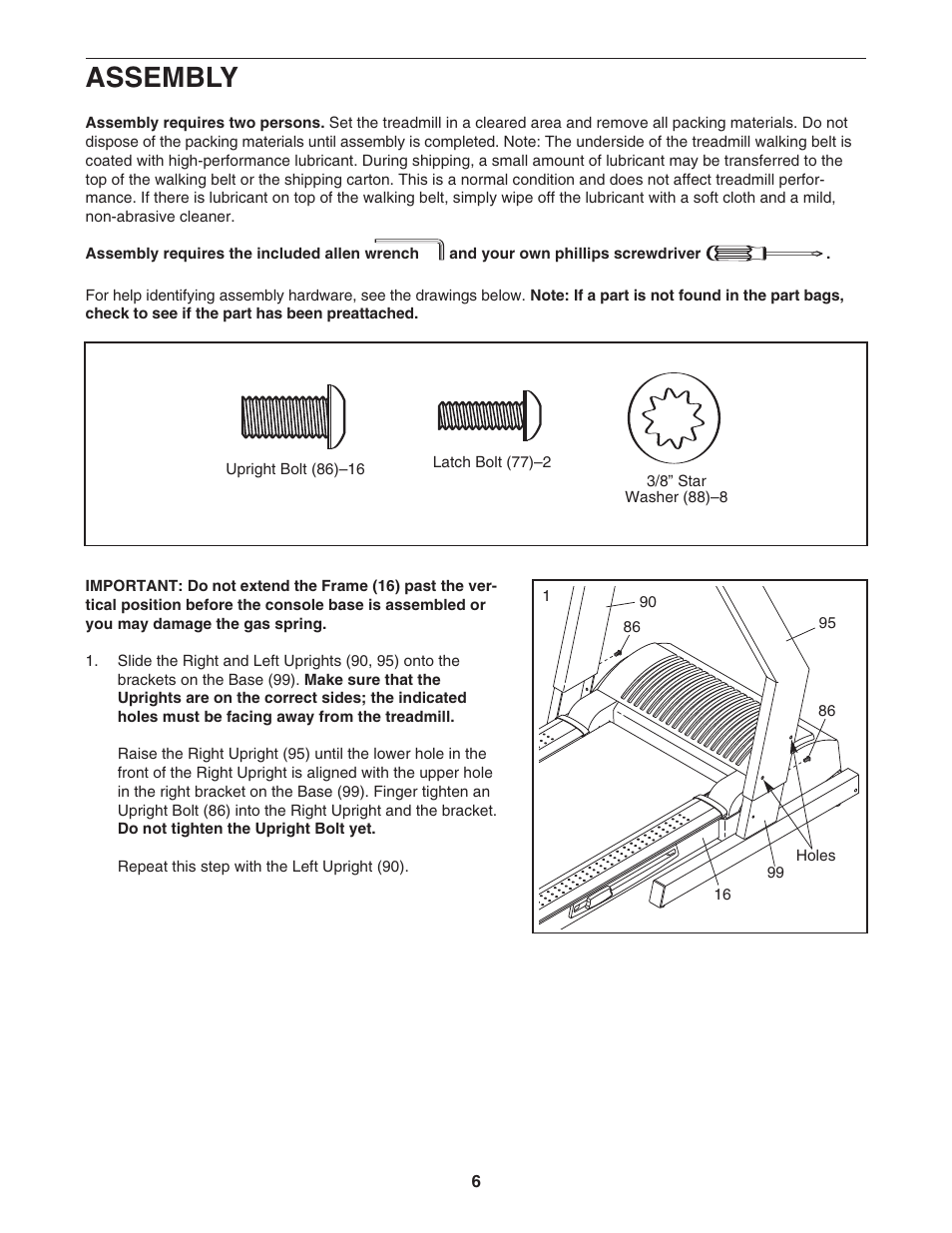 Assembly | Epic Fitness ECTL81804.1 User Manual | Page 6 / 34
