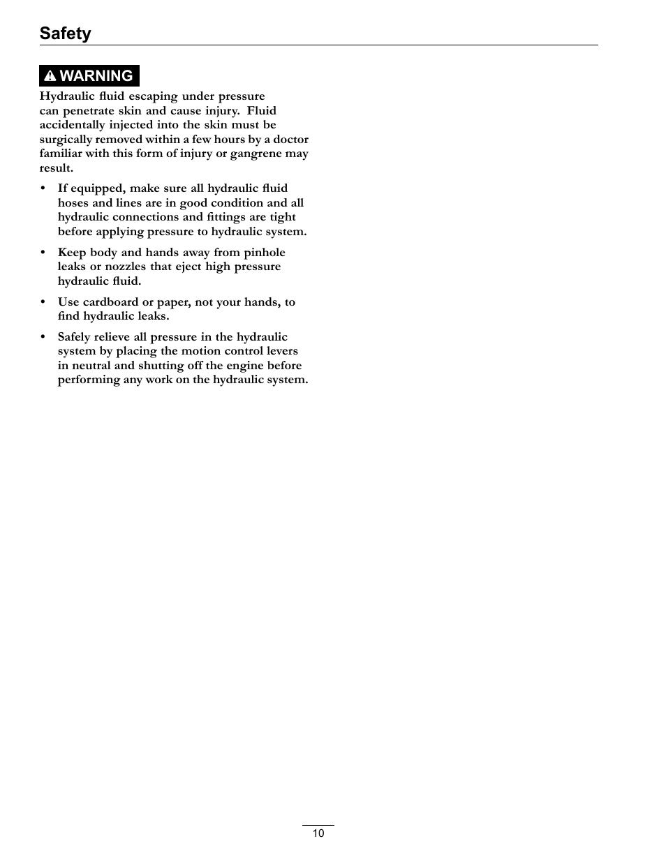 Safety | Exmark E-Series User Manual | Page 10 / 52