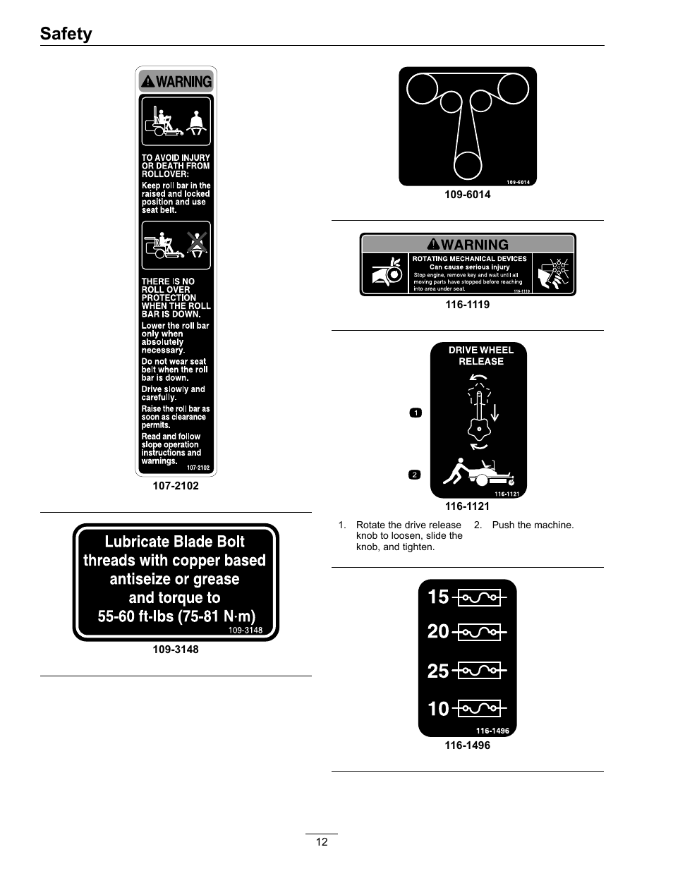 Safety | Exmark E-Series User Manual | Page 12 / 52