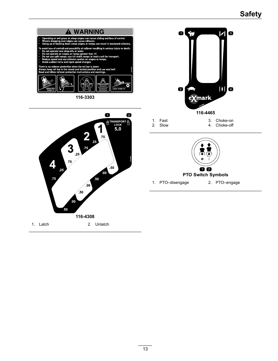 Safety | Exmark Pioneer S-Series Lawn Mower PNS22KA483 User Manual | Page 13 / 52