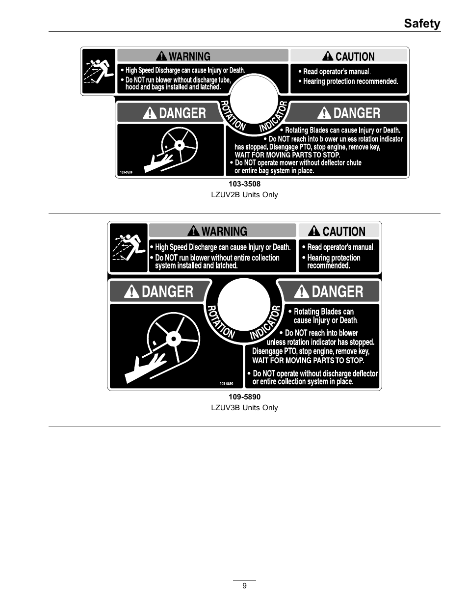 Safety | Exmark Ultra VAC LAZER Z User Manual | Page 9 / 28