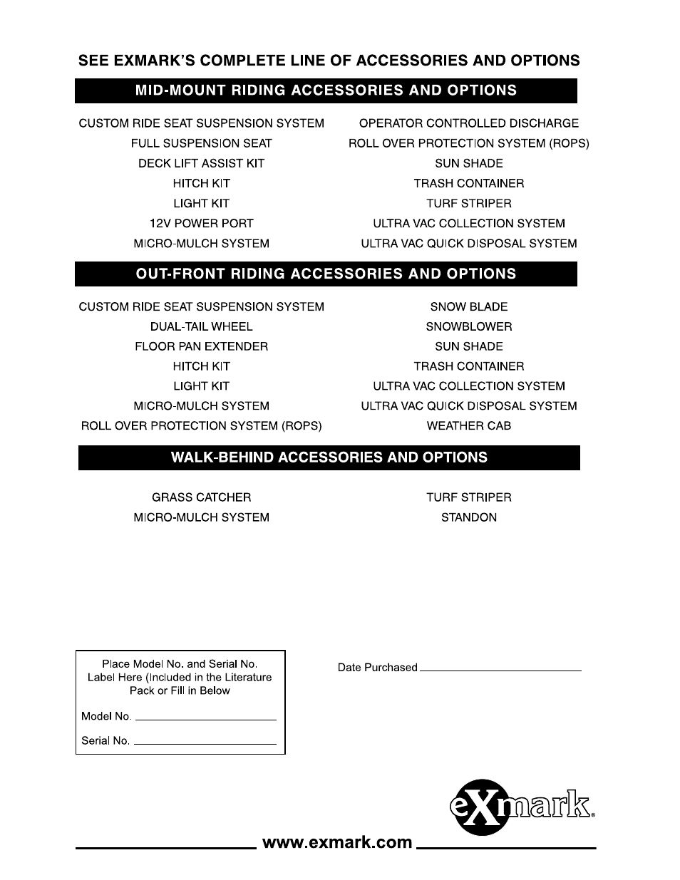 Exmark FMD604 User Manual | Page 12 / 12