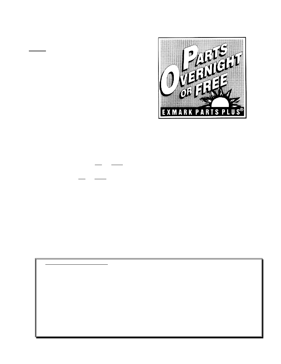 Exmark parts plus, Program | Exmark Mhp4816bv User Manual | Page 3 / 44