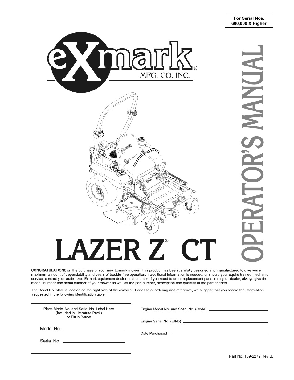 Exmark Lazer ZCT User Manual | 48 pages
