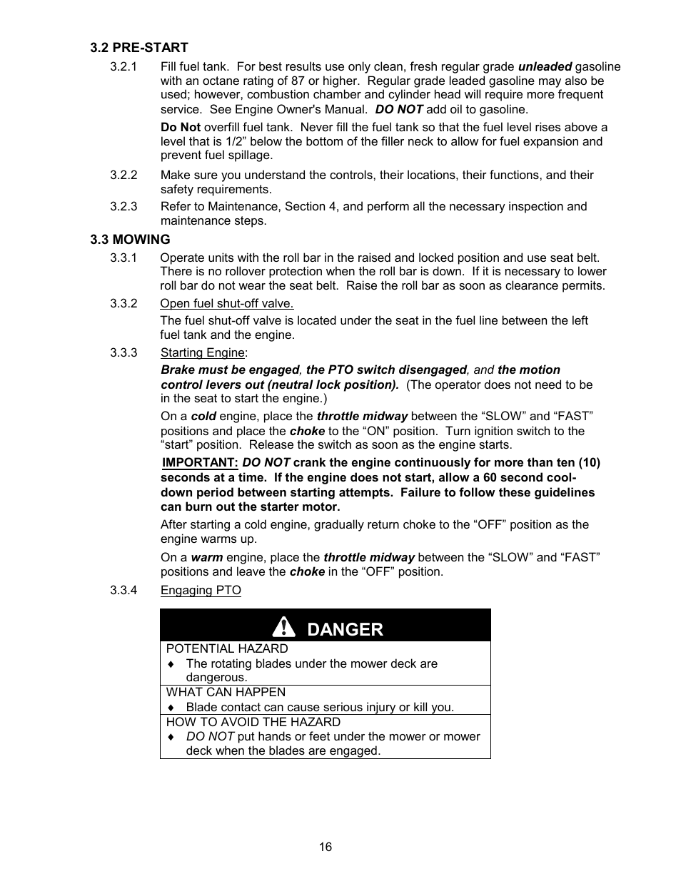 Danger | Exmark Lazer ZCT User Manual | Page 21 / 48
