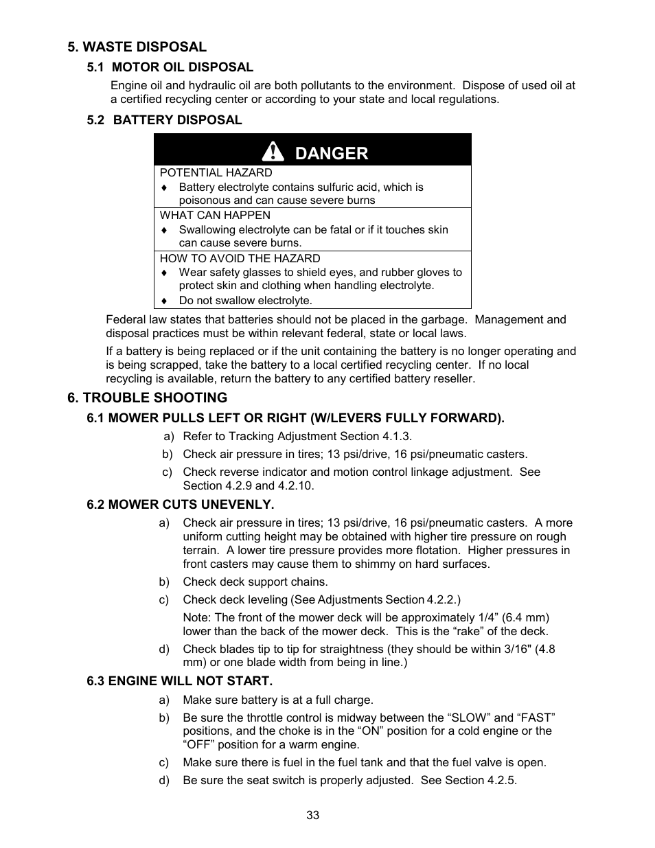 Danger | Exmark Lazer ZCT User Manual | Page 38 / 48