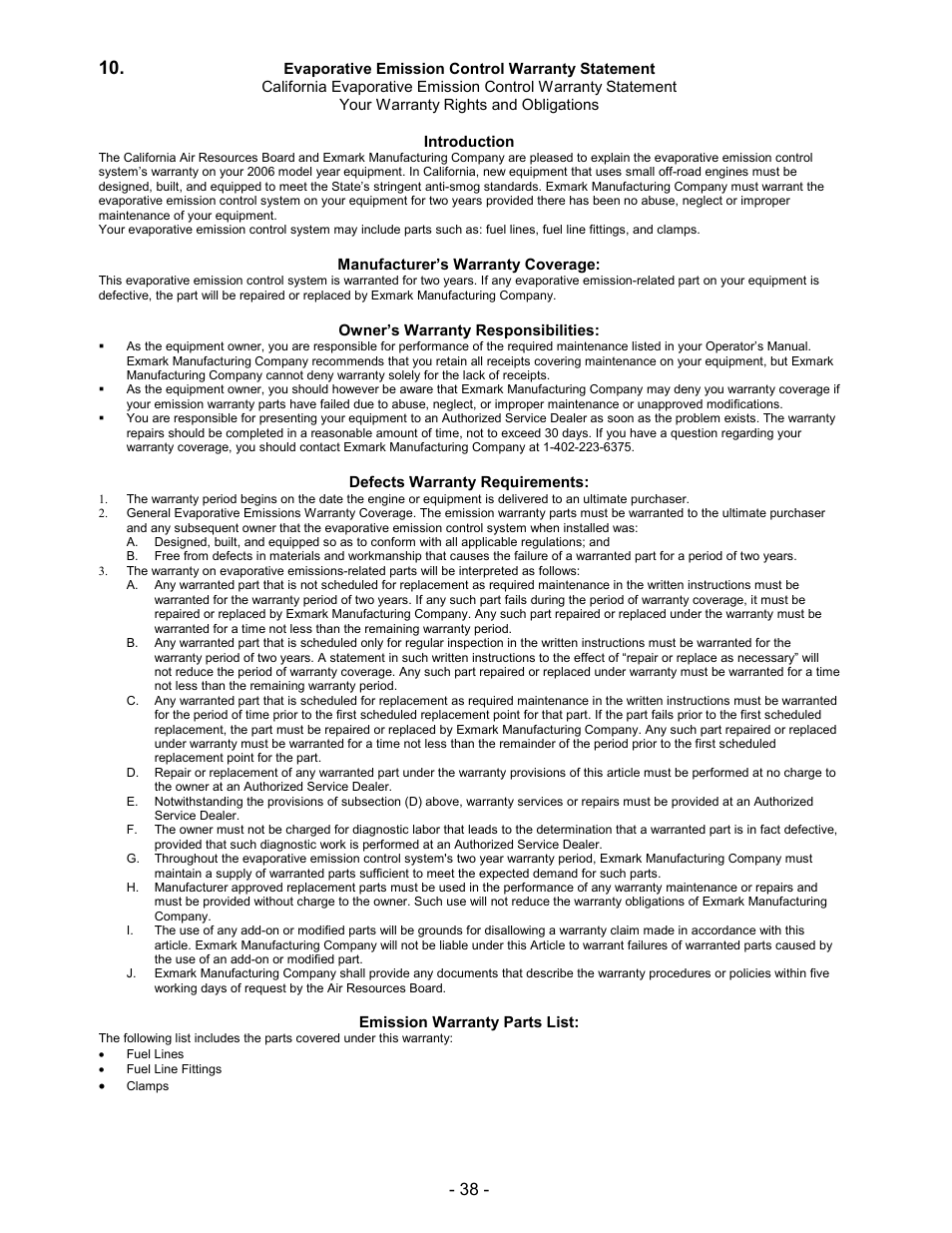 Exmark Lazer ZCT User Manual | Page 43 / 48