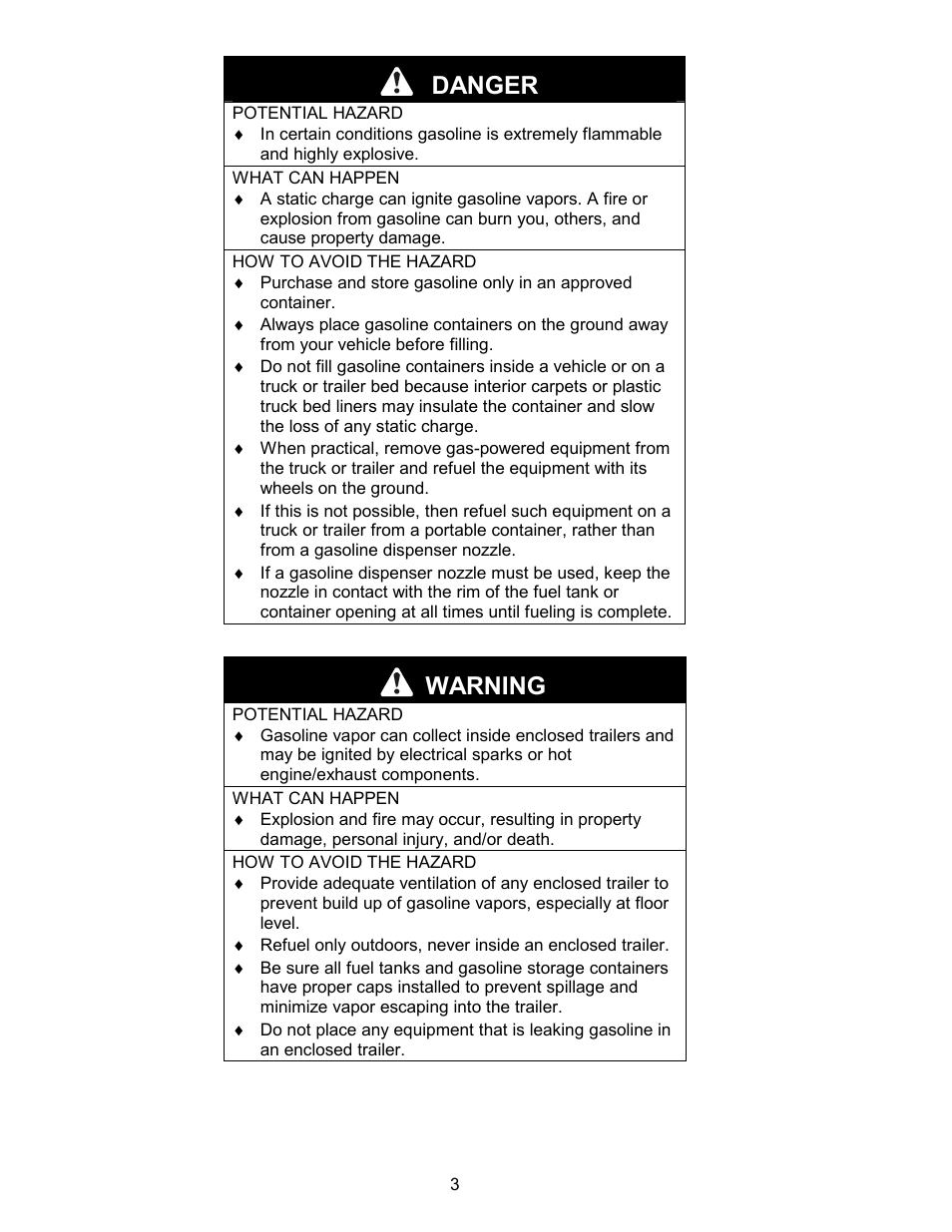 Danger, Warning | Exmark Lazer ZCT User Manual | Page 8 / 48