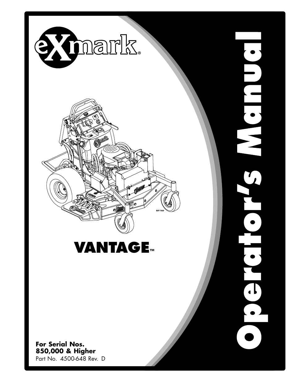 Exmark Vantage 000 & Higher User Manual | 56 pages