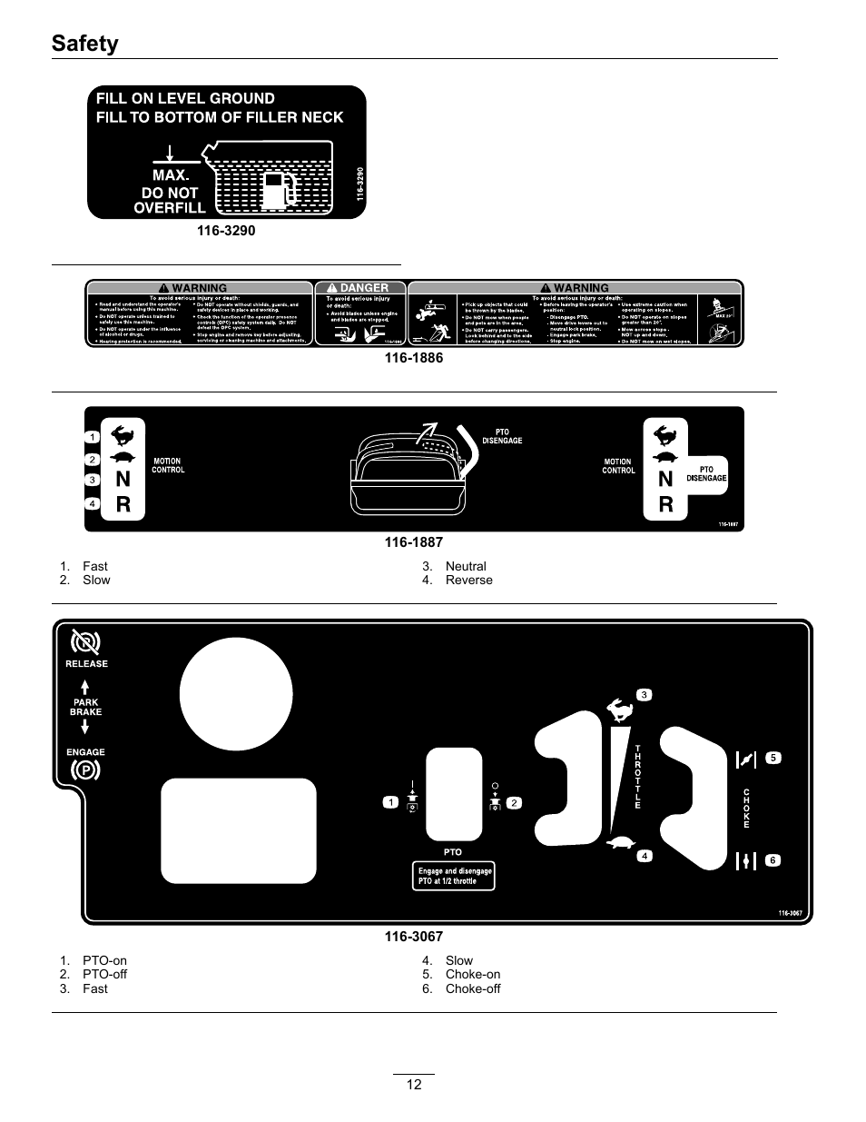 Safety | Exmark Vantage 000 & Higher User Manual | Page 12 / 56