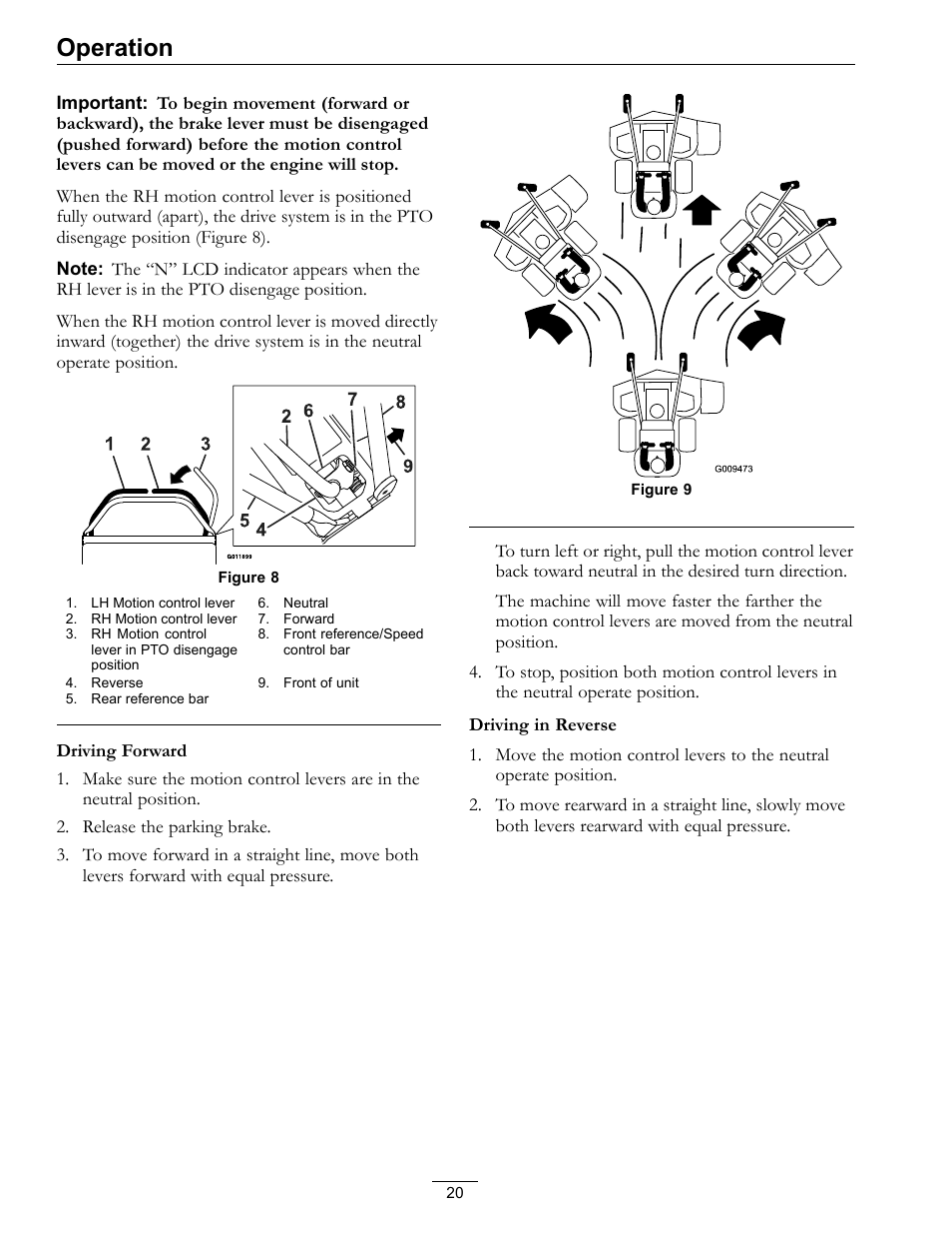 Operation | Exmark Vantage 000 & Higher User Manual | Page 20 / 56