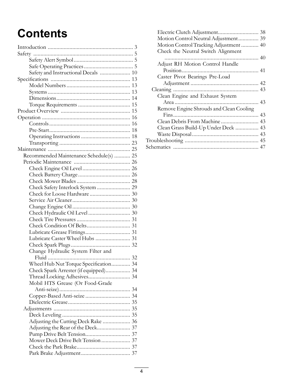 Exmark Vantage 000 & Higher User Manual | Page 4 / 56