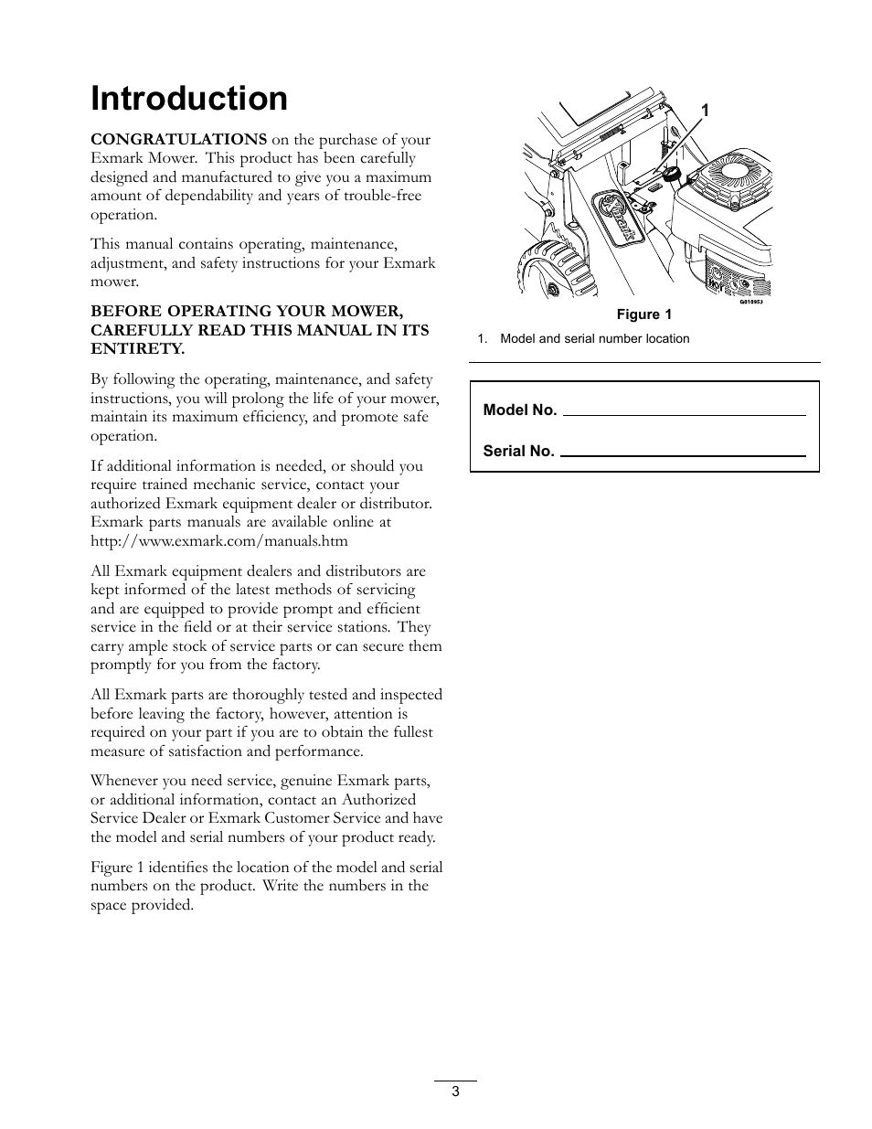 Introduction | Exmark Commercial 21 4500-686 Rev. B User Manual | Page 3 / 40