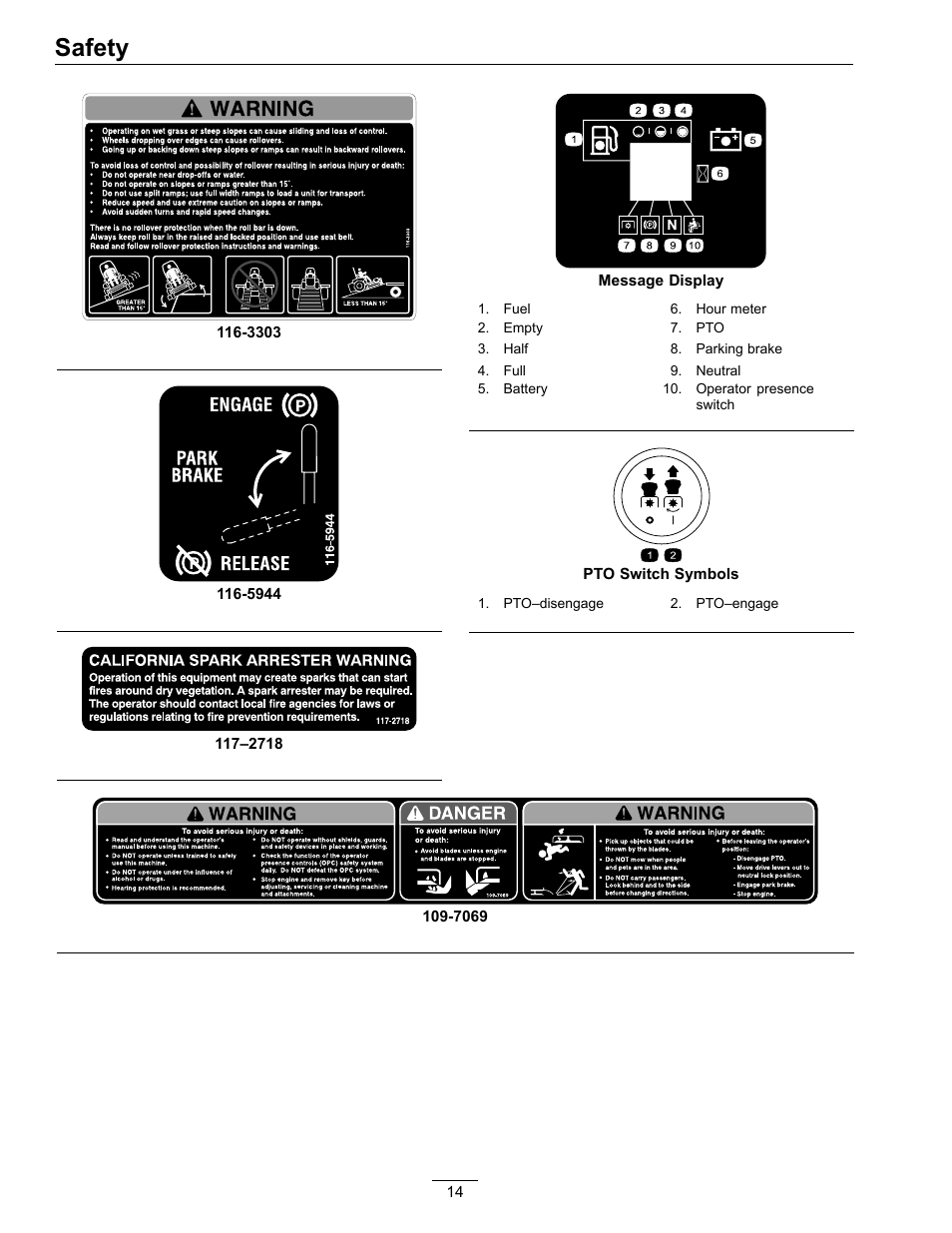 Safety | Exmark lazer Z E-Series 312 User Manual | Page 14 / 60