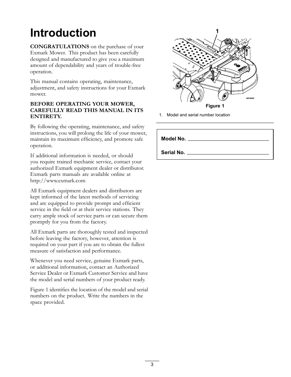 Introduction | Exmark lazer Z E-Series 312 User Manual | Page 3 / 60