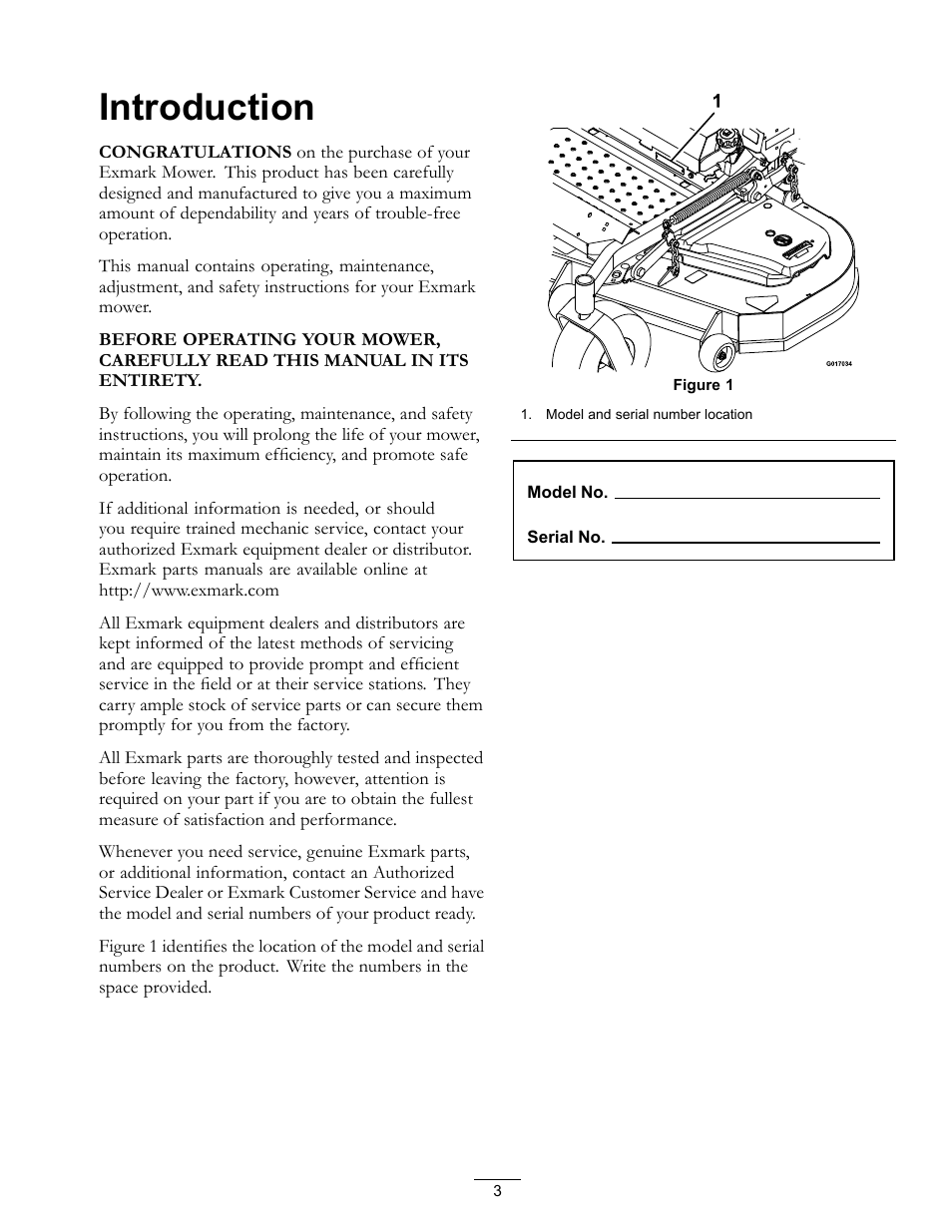 Introduction | Exmark Lazer Z S-Series User Manual | Page 3 / 60