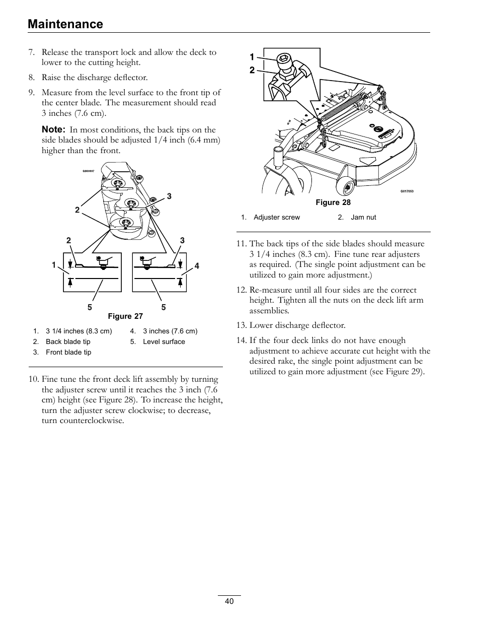 Maintenance | Exmark Lazer Z S-Series User Manual | Page 40 / 60
