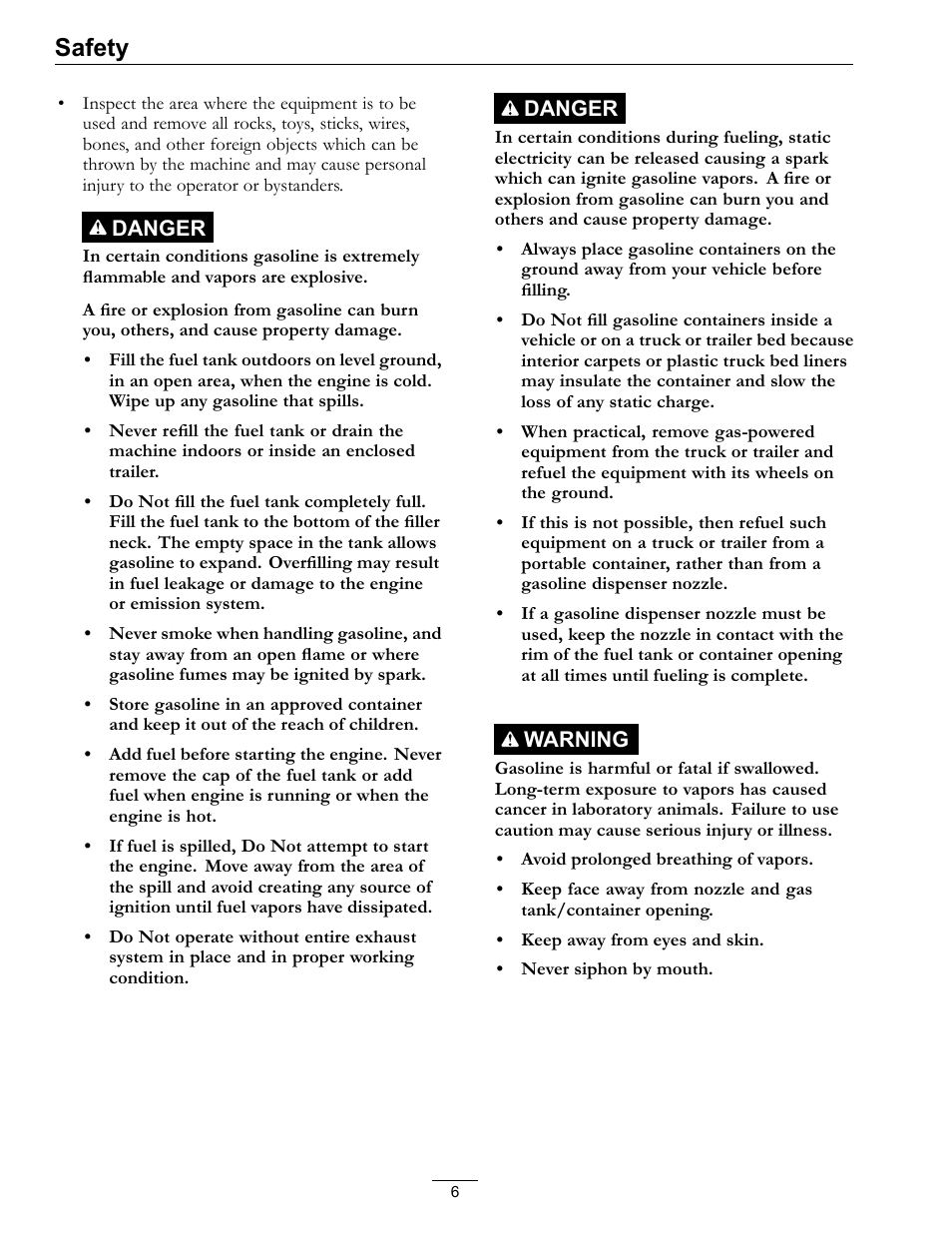 Safety | Exmark Lazer Z S-Series User Manual | Page 6 / 60