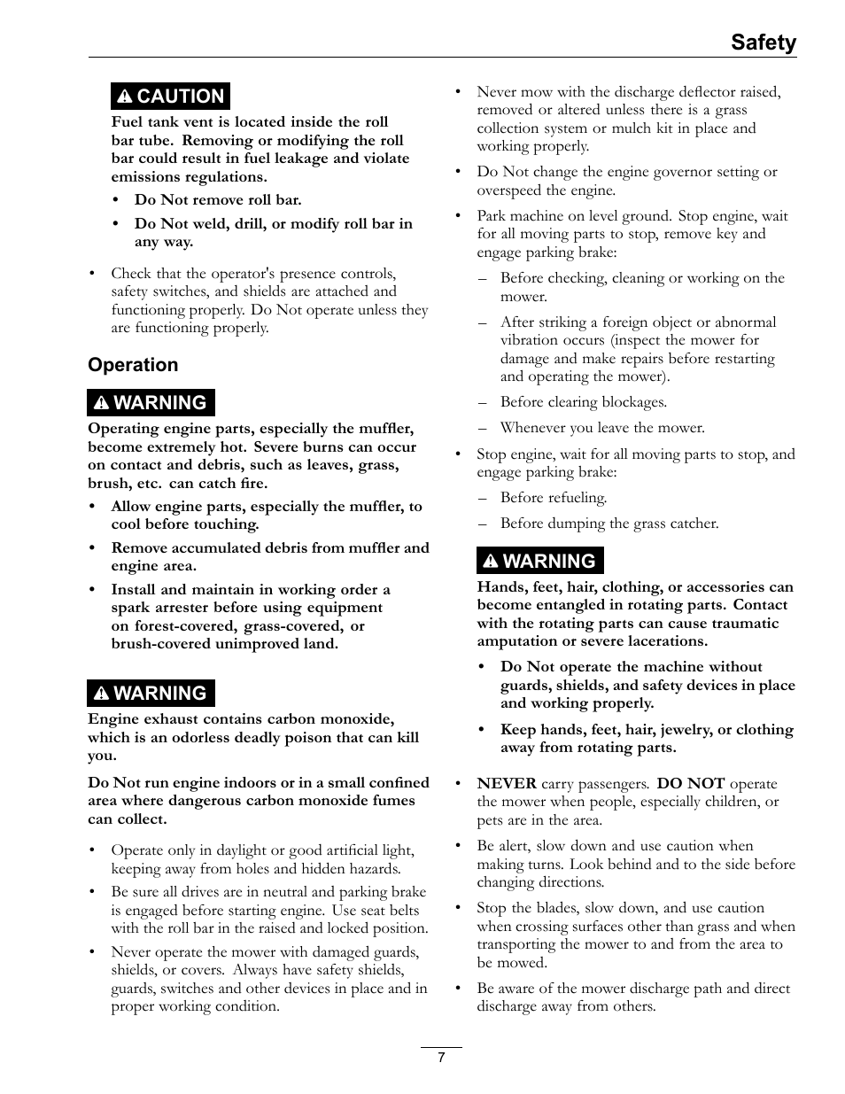 Safety | Exmark Lazer Z S-Series User Manual | Page 7 / 60