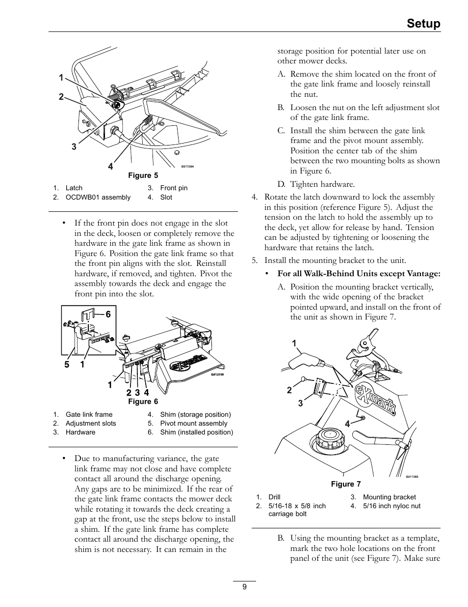 Figure 5, Setup | Exmark Operator Controlled Discharge for Walk-Behind Units OCDWB01 User Manual | Page 9 / 20