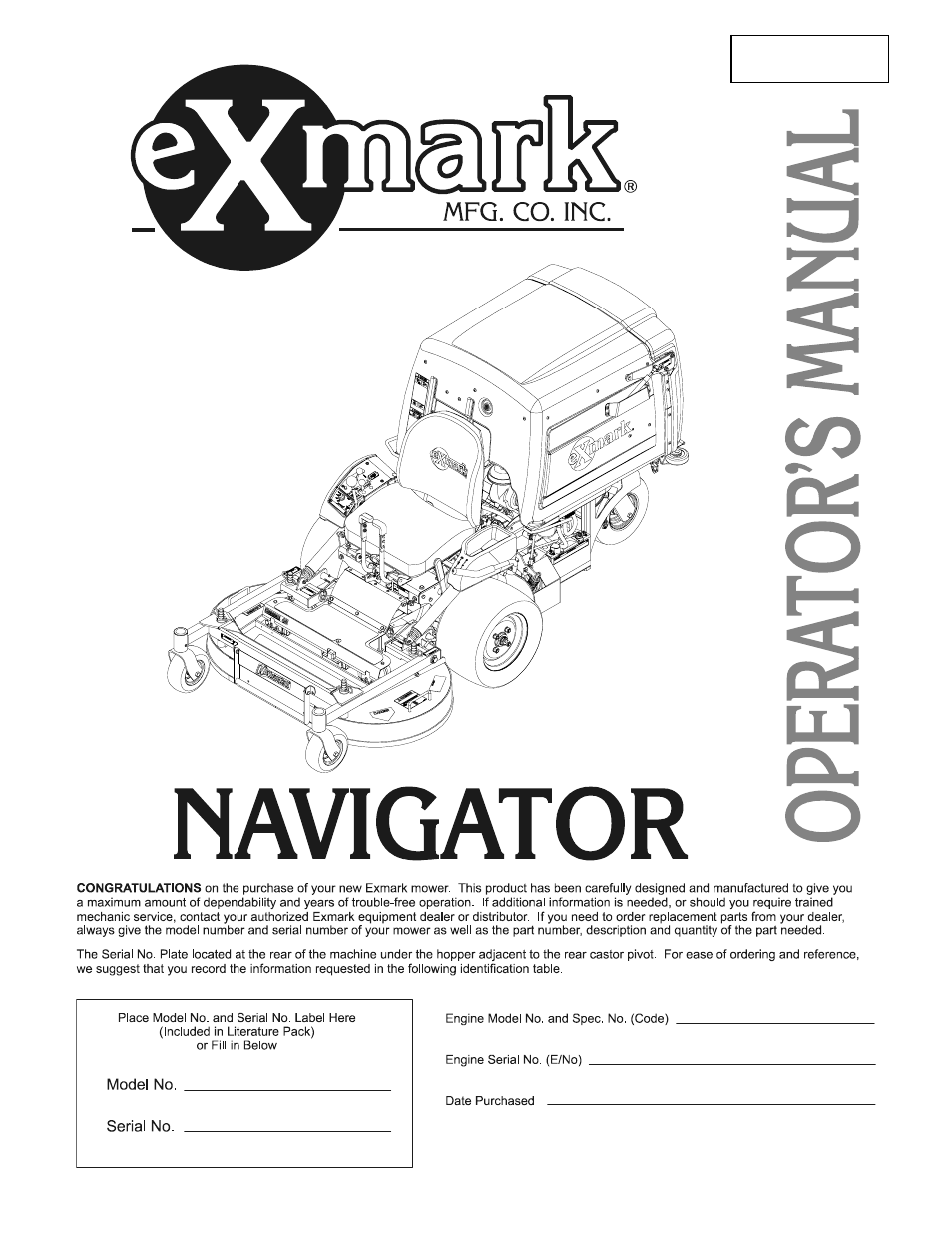 Exmark NAV27KC User Manual | 48 pages