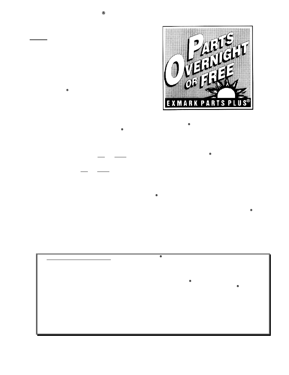 Exmark parts plus, Program | Exmark NAV27KC User Manual | Page 3 / 48