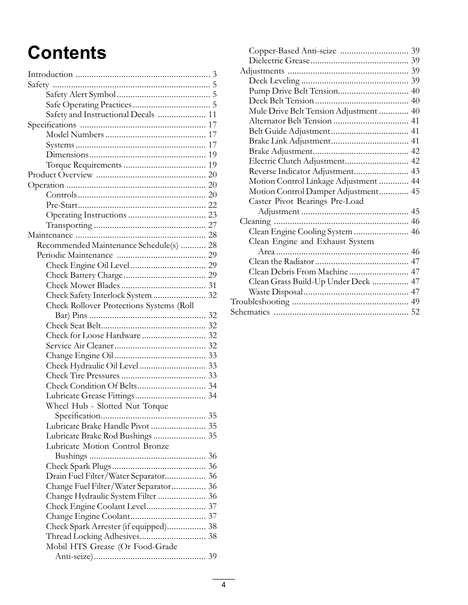 Exmark LAZER Z D-SERIES Mower 920 User Manual | Page 4 / 60