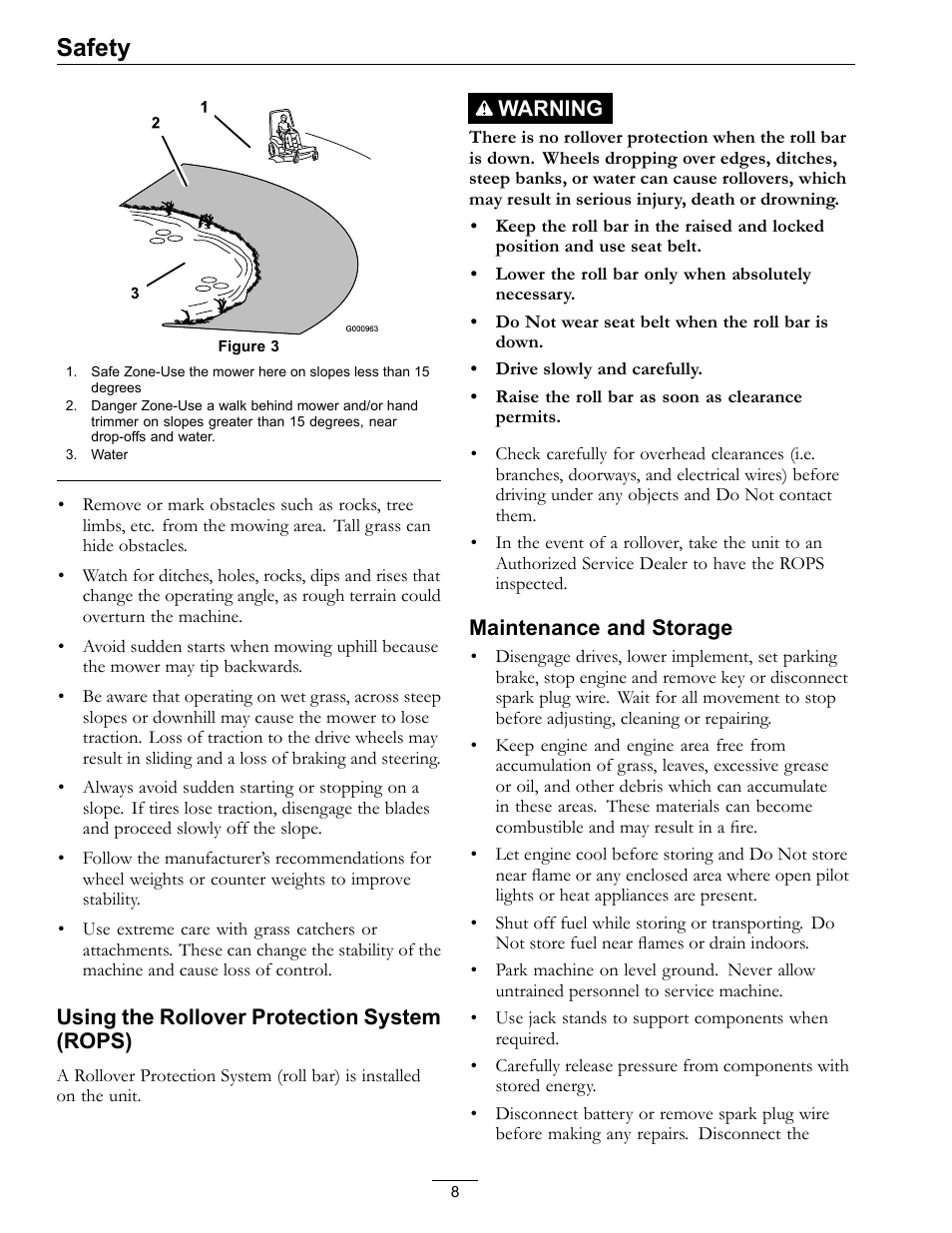 Safety | Exmark LAZER Z D-SERIES Mower 920 User Manual | Page 8 / 60