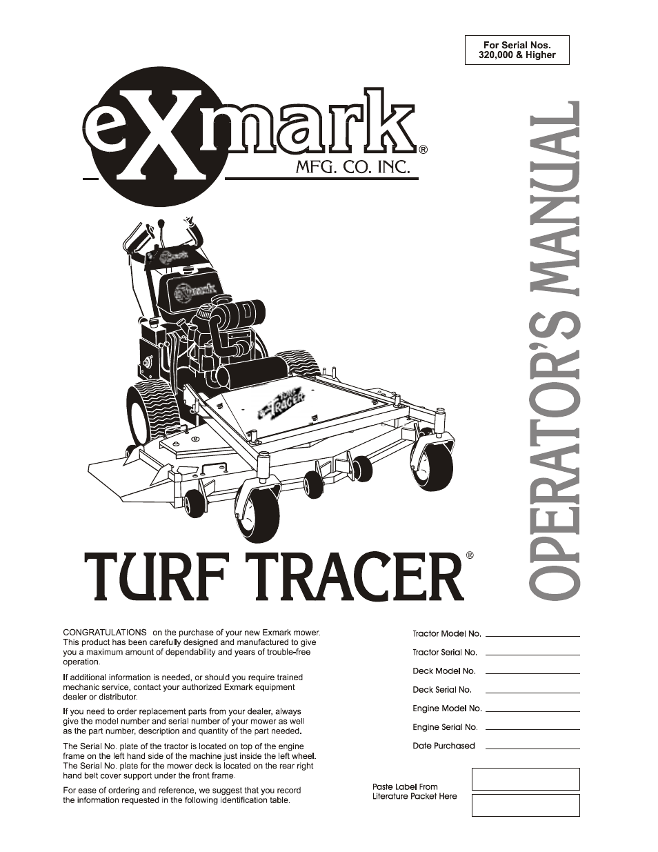 Exmark Turf Tracer TT20KCC User Manual | 44 pages