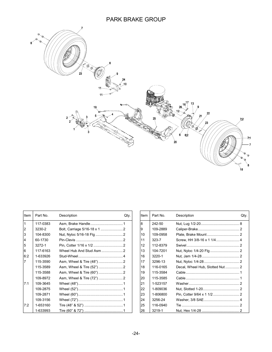 Park brake group | Exmark 790 User Manual | Page 25 / 44