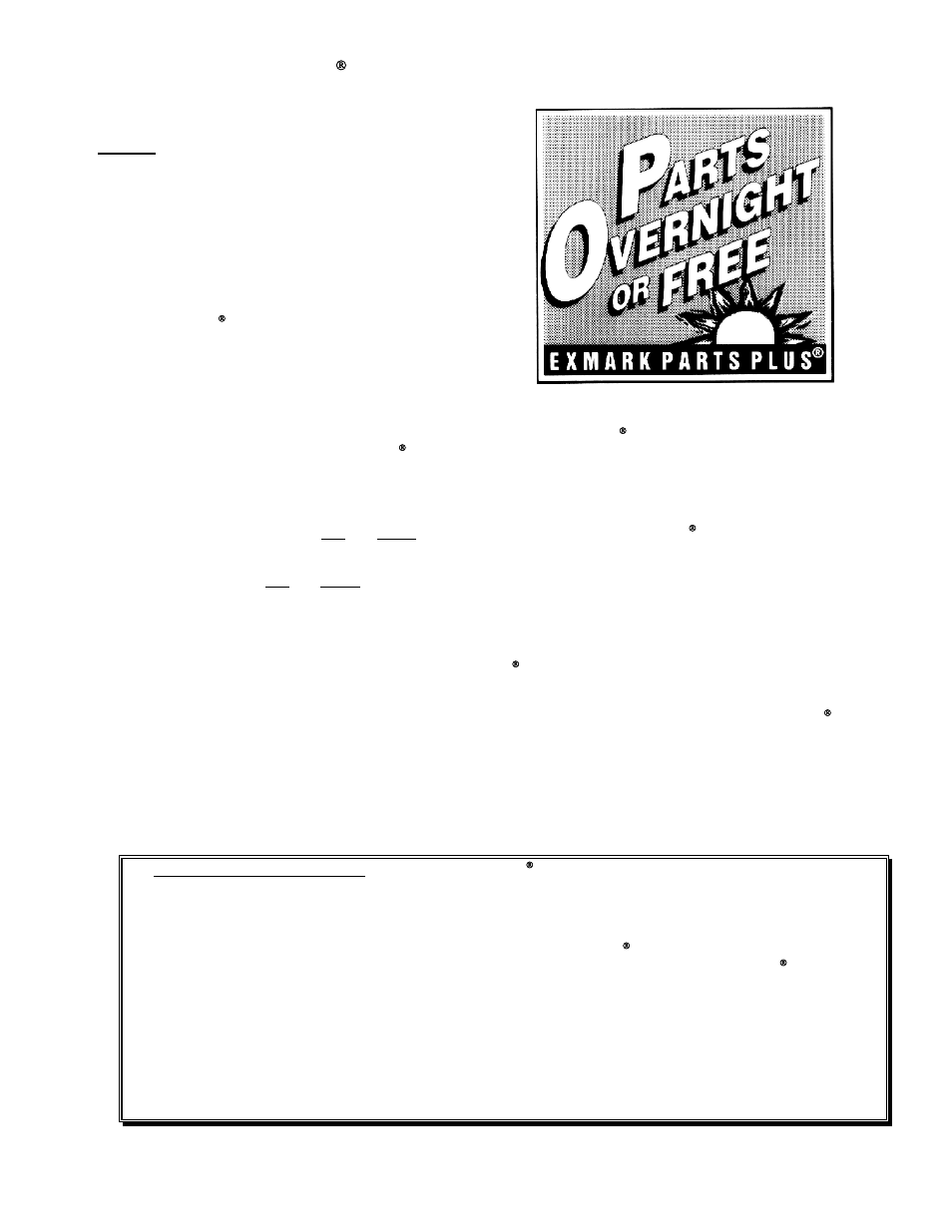 Exmark parts plus, Program | Exmark Lawn Tractor User Manual | Page 3 / 56