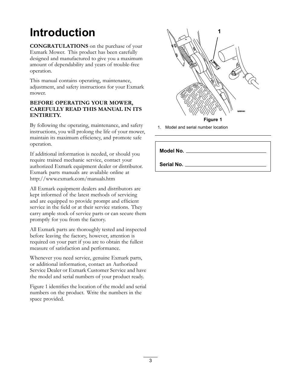 Introduction | Exmark Metro 00 & Higher User Manual | Page 3 / 44