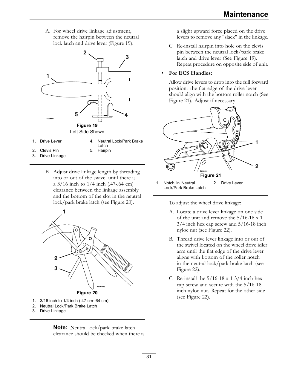 Figure 19, Maintenance | Exmark Metro 00 & Higher User Manual | Page 31 / 44