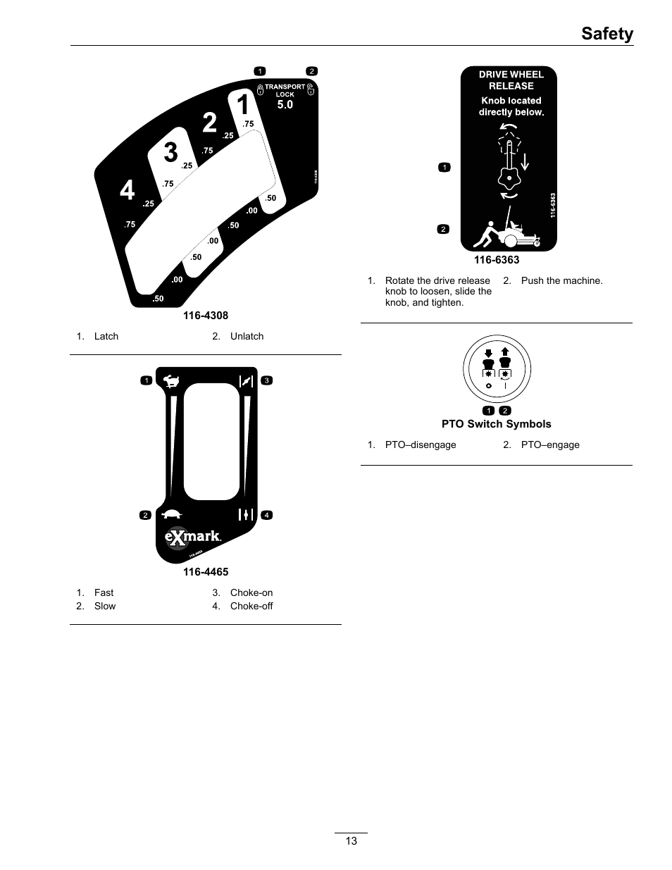 Safety | Exmark Pioneer S-Series 0 User Manual | Page 13 / 52