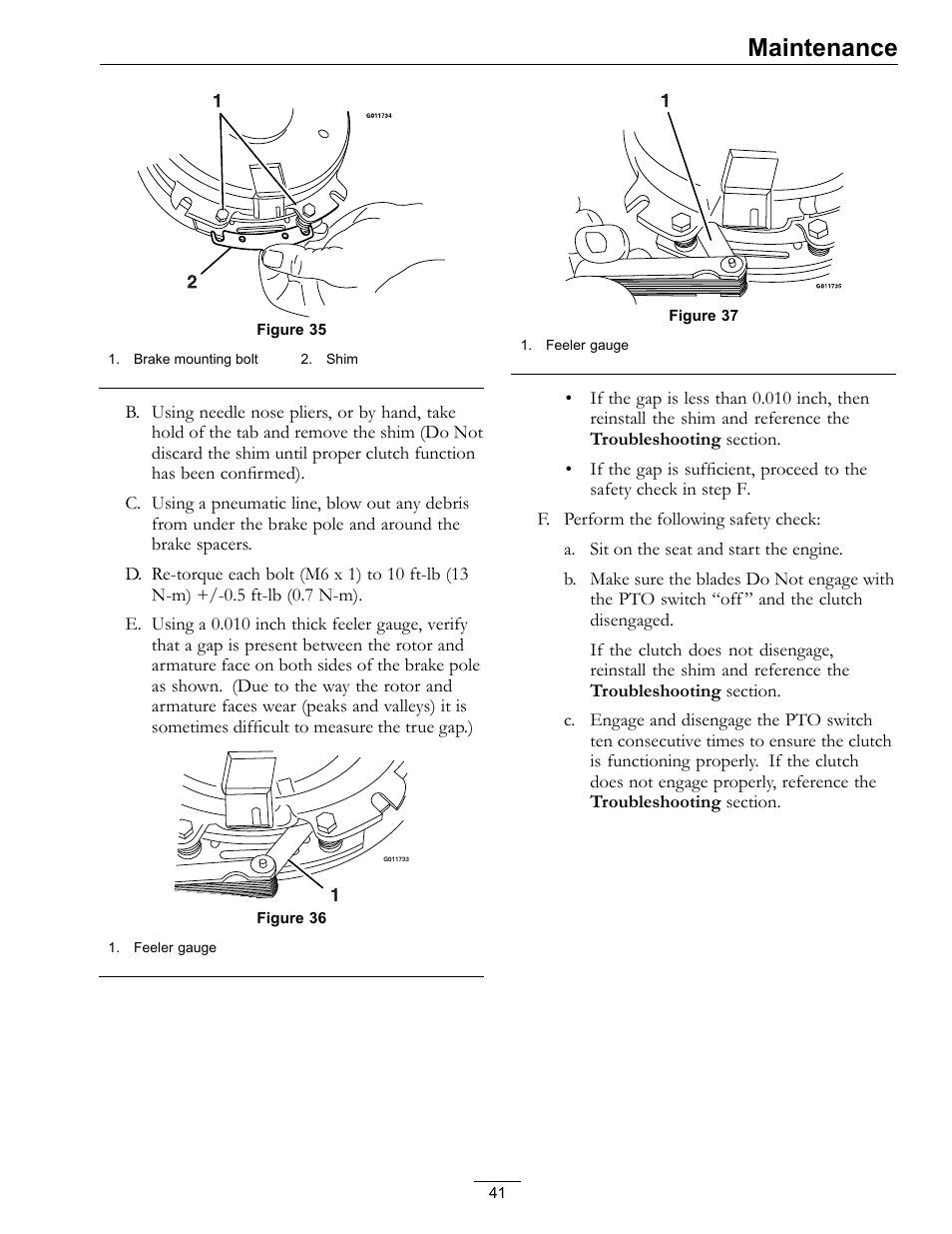 Maintenance | Exmark Pioneer S-Series 0 User Manual | Page 41 / 52