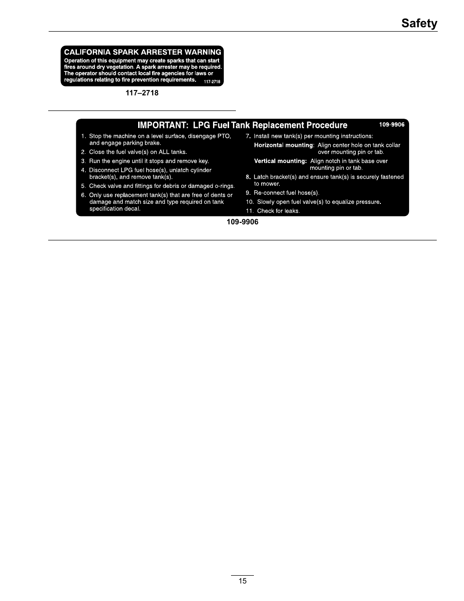 Safety | Exmark Turf Tracer S-Series 000 & higher User Manual | Page 15 / 52