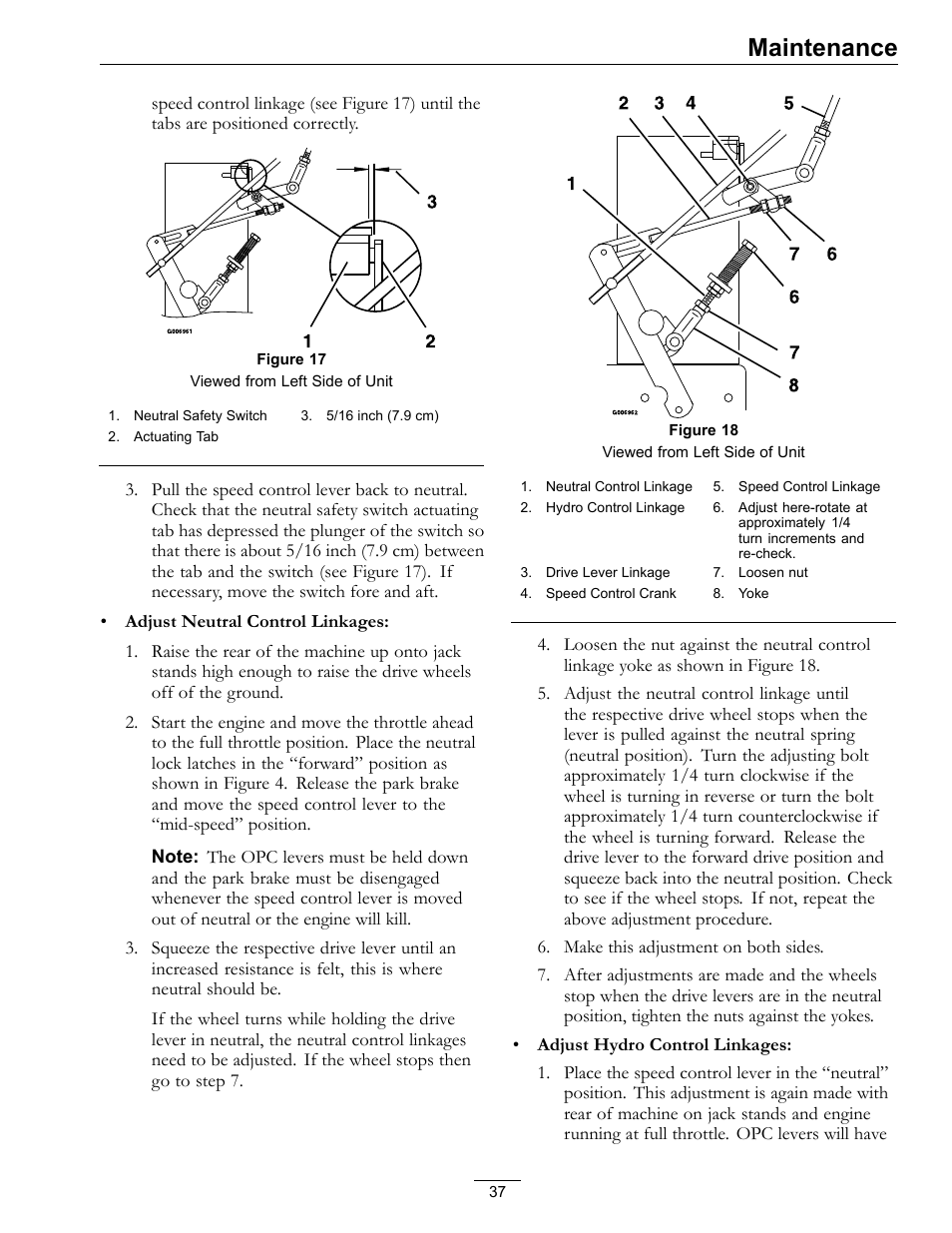 Maintenance | Exmark Turf Tracer S-Series 000 & higher User Manual | Page 37 / 52