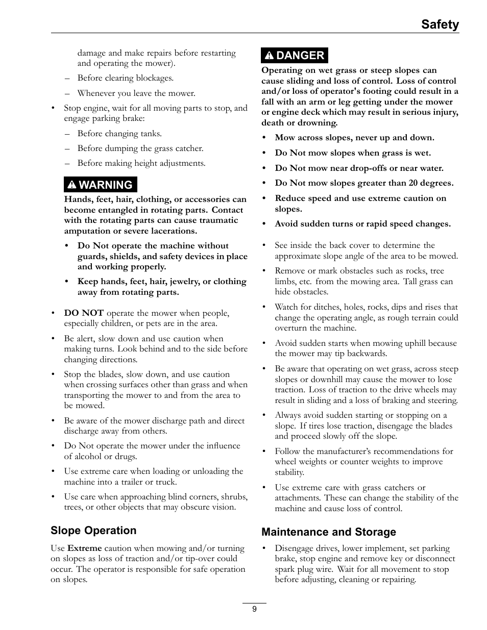Safety | Exmark Turf Tracer S-Series 000 & higher User Manual | Page 9 / 52