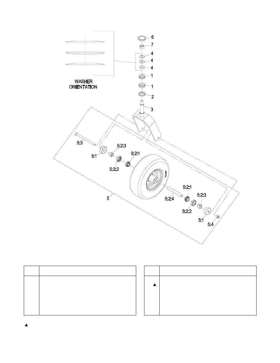 Caster wheel assembly – 48” & 52 | Exmark S/N 790 User Manual | Page 16 / 40