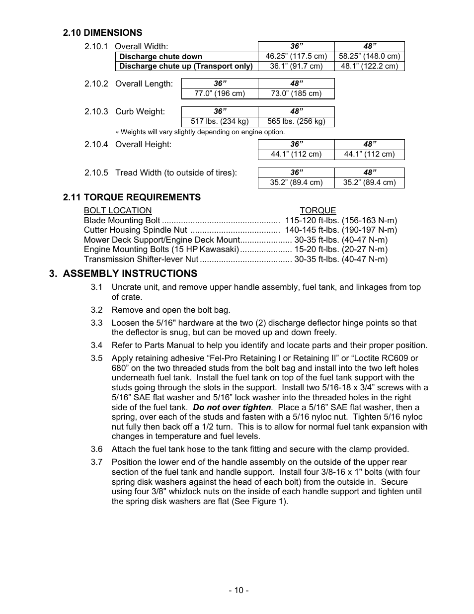 Assembly instructions | Exmark Mhp3615kac User Manual | Page 15 / 40